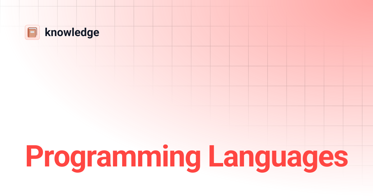 Programming Languages | knowledge
